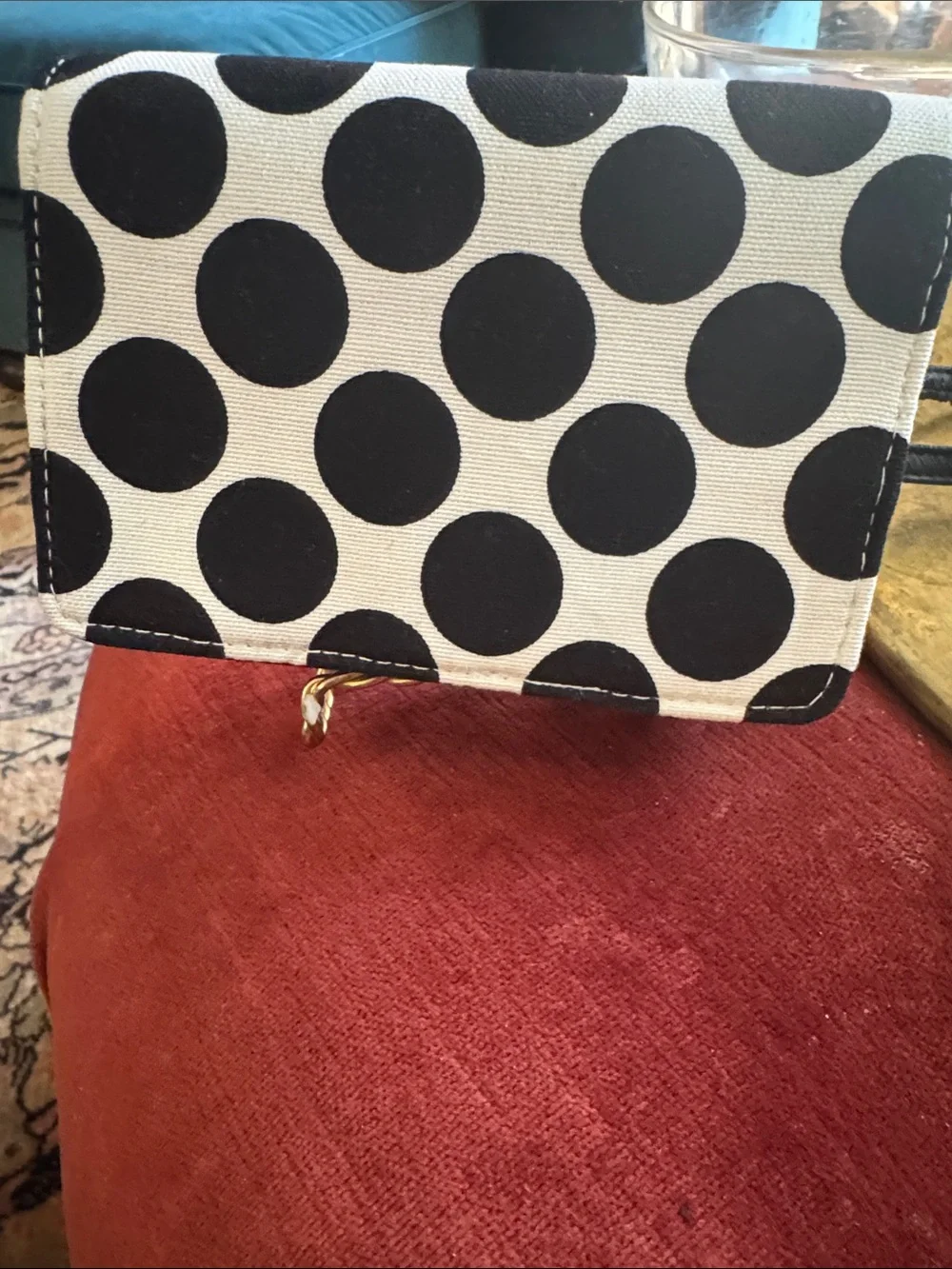 thirty-one Black & White Polka Dot ID Wristlet